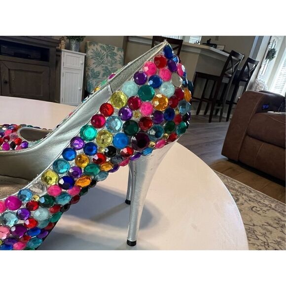 Haus of Price Women’s Size 7.5 Dazie Stilettos Multicolor Bling Designer Heels - Picture 9 of 16